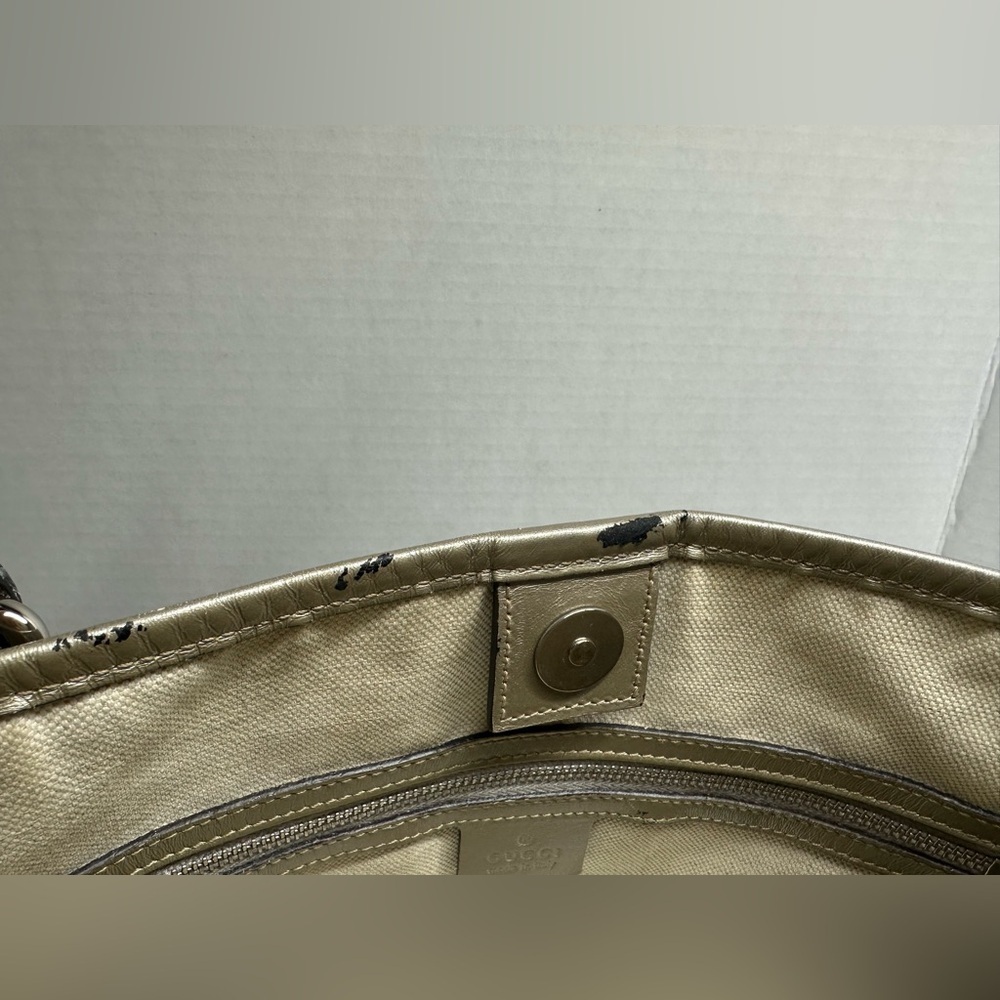 Authentic GUCCI GG implementation Tote Bag Silver w/COA - Picture 10 of 15